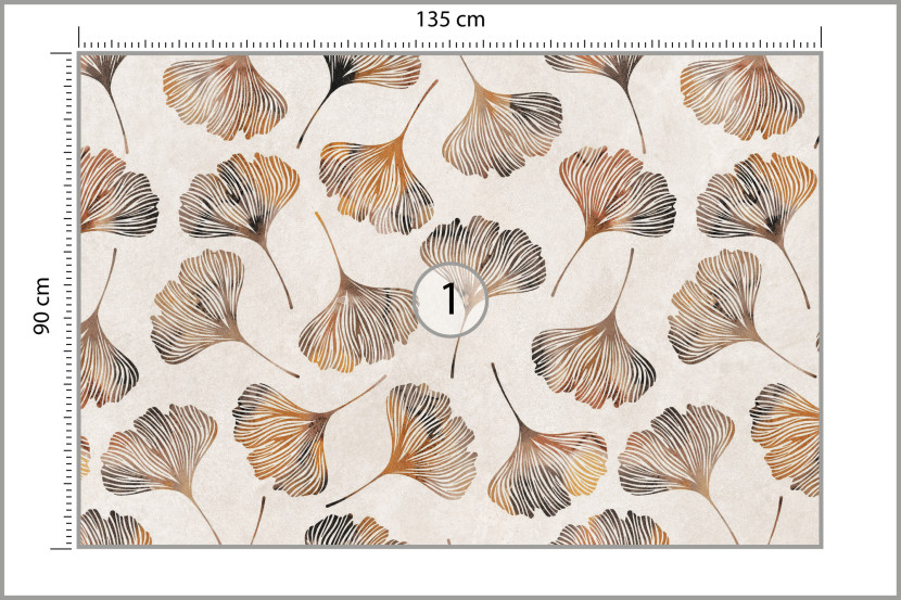 Fototapeta Abstrakcyjne Delikatne Liście 135x90cm