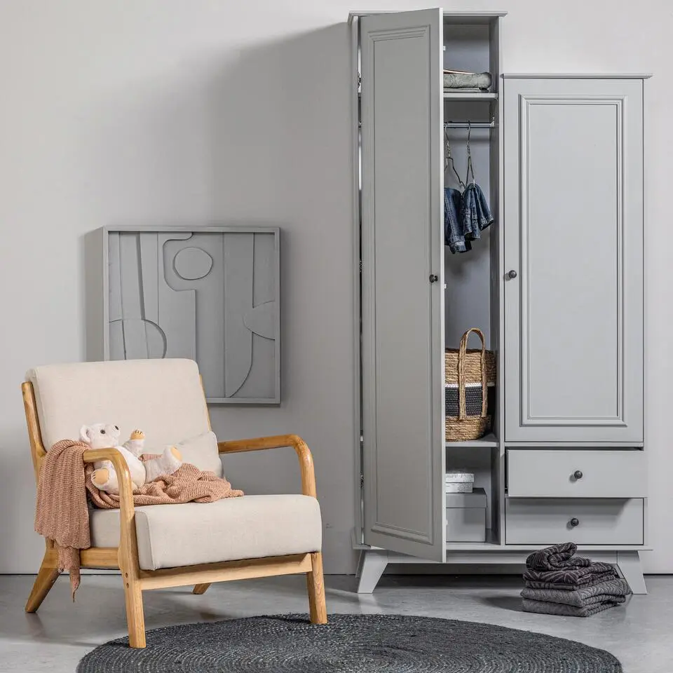 WOOOD Lily Garderobekast - Grenen - Clay - 190x98x41