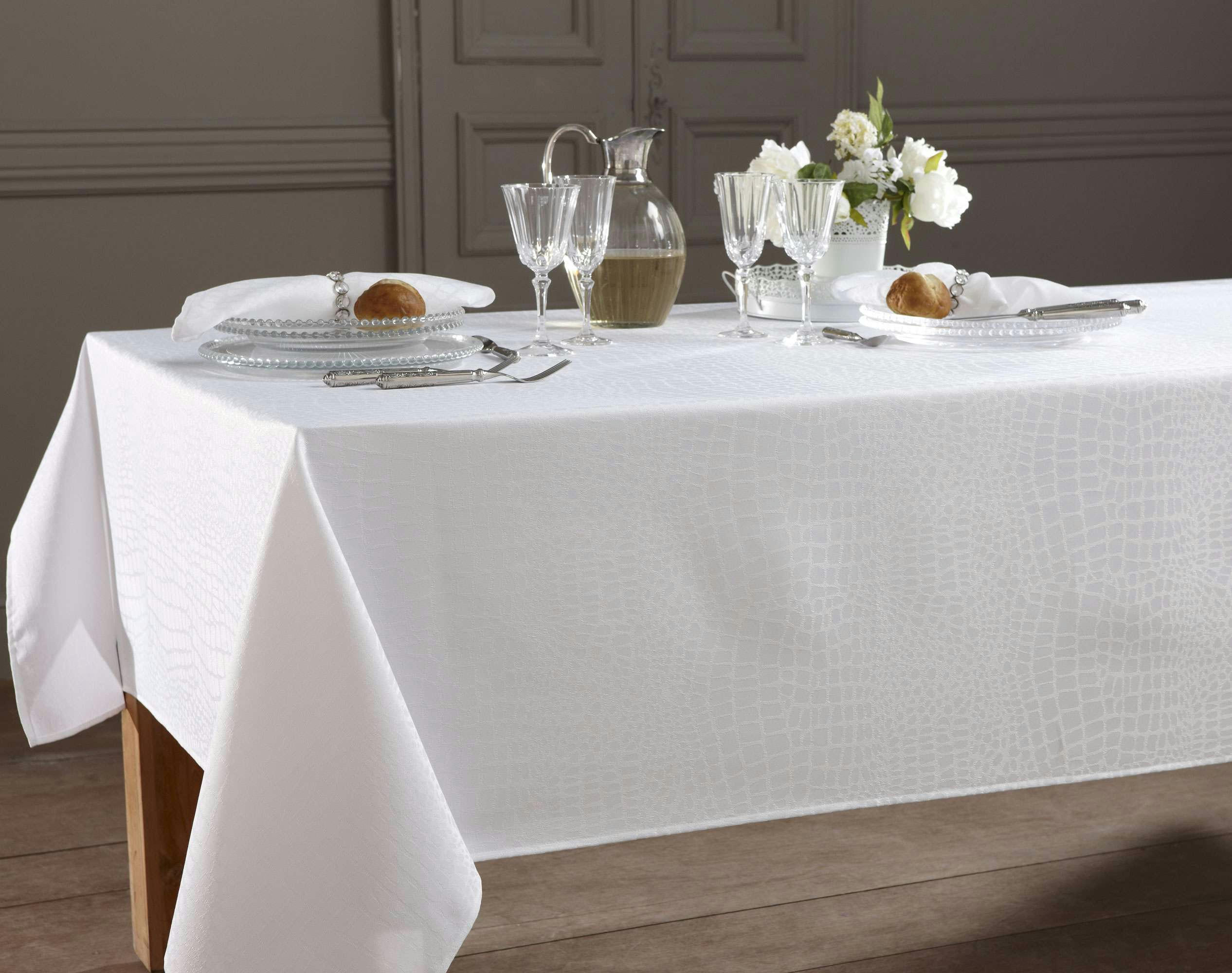 SKINNY - Nappe carrée 175x175 blanche en polyester