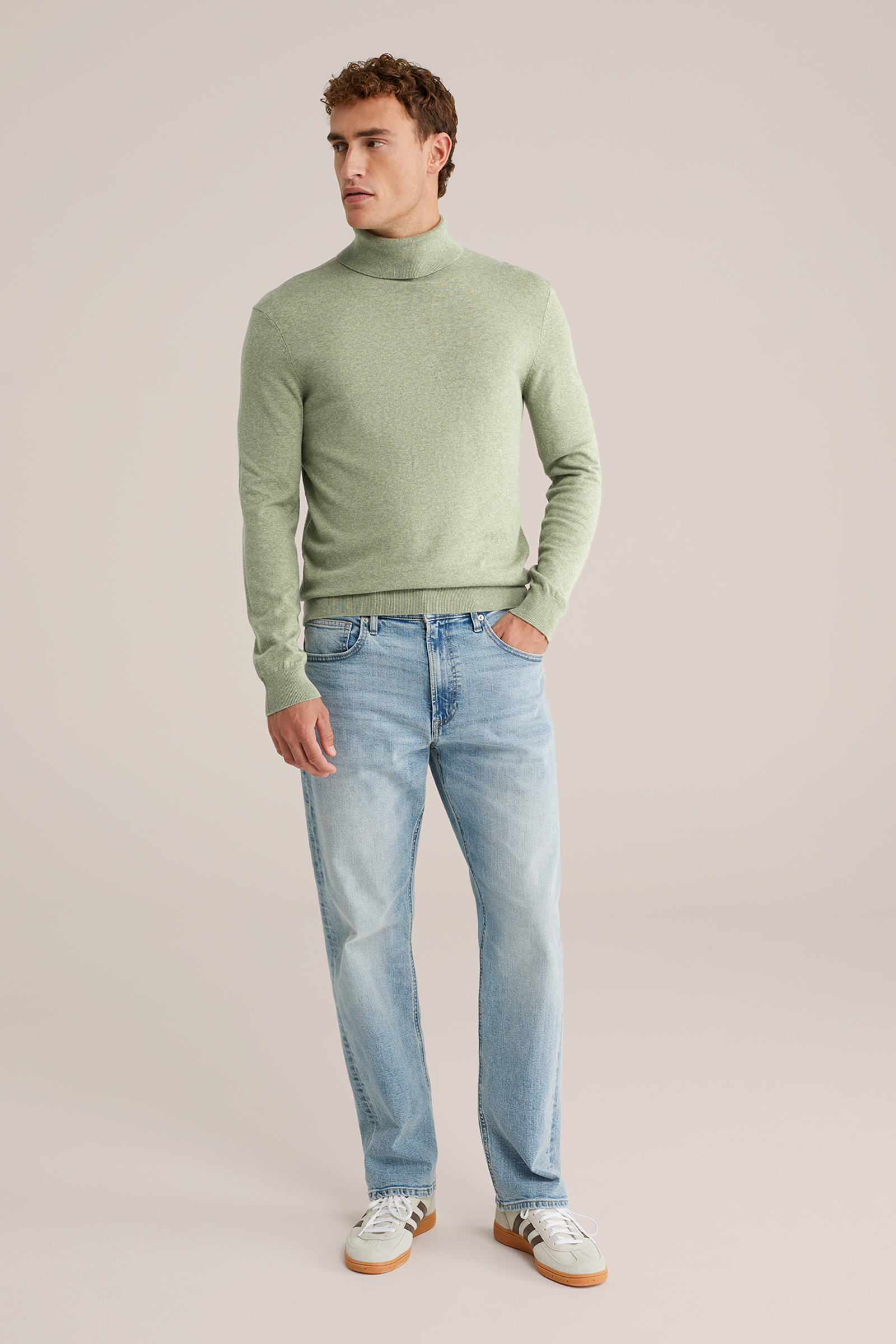 Heren Slim fit fijngebreide coltrui