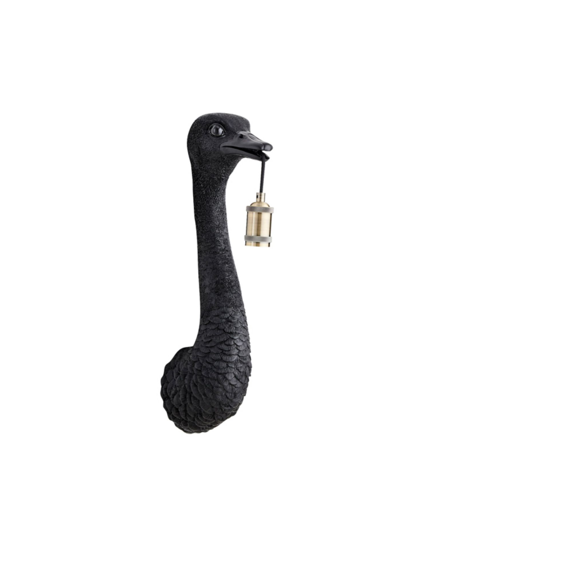 Light & Living wandlamp Ostrich - zwart - 18x15.5x57.5cm