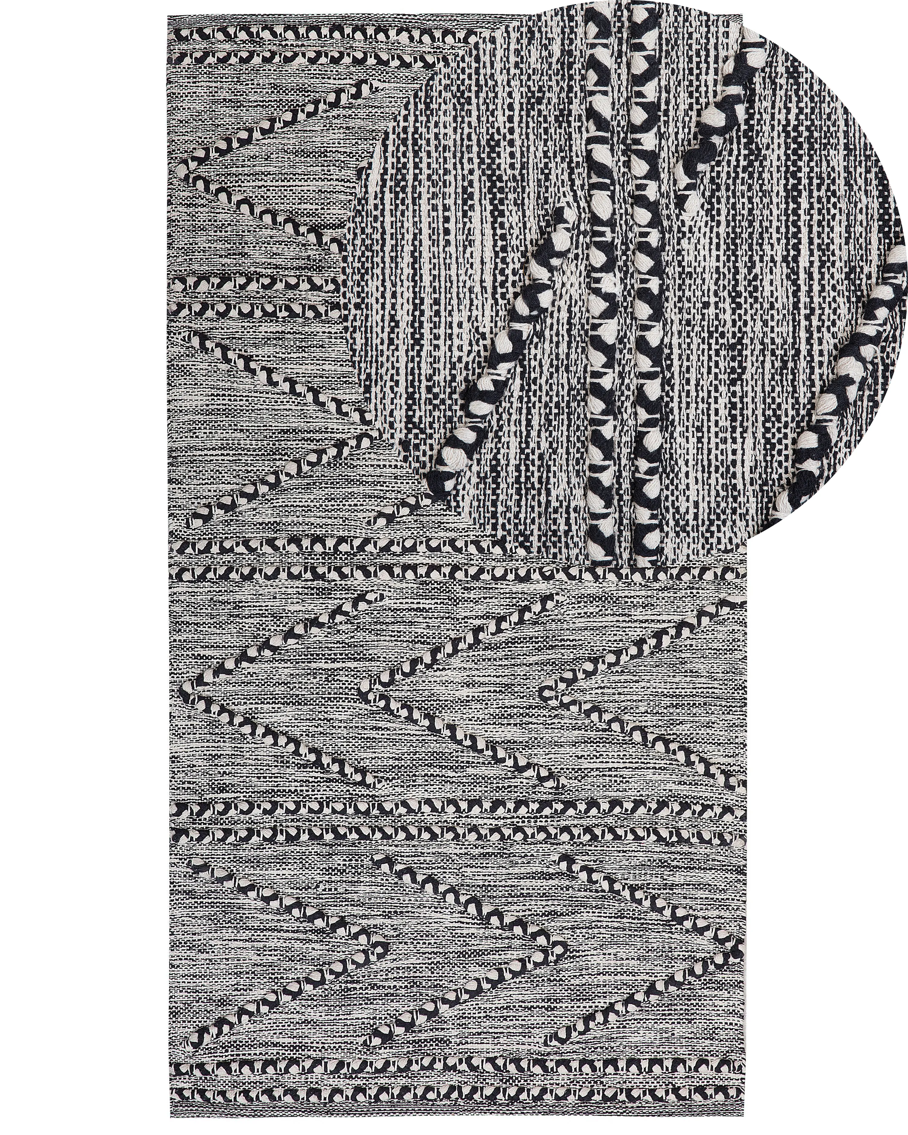 Rug TERMAL Black 80 x 150 cm Cotton