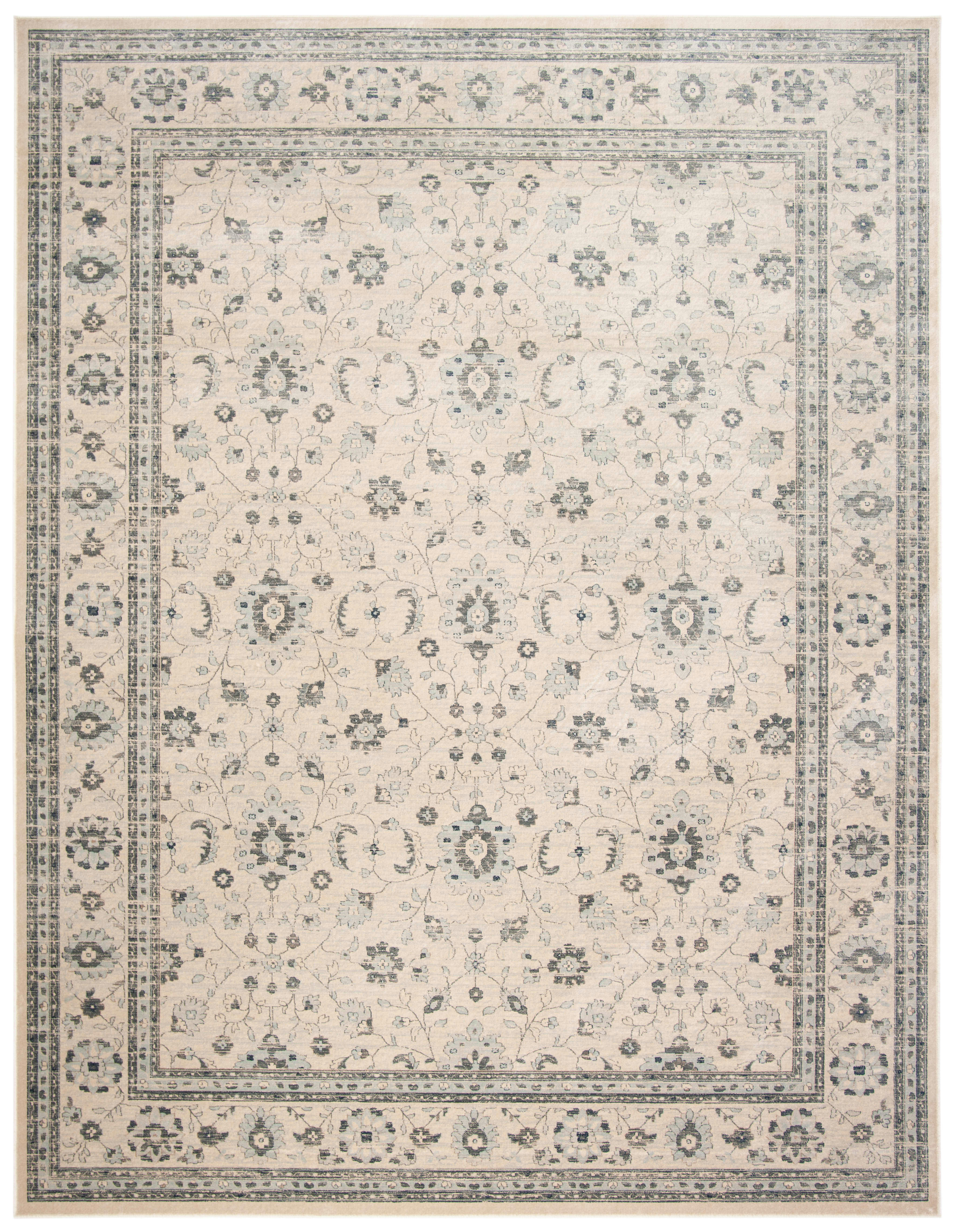 VINTAGE - Tapis de salon interieur en gris ardoise & crème, 201 x 279 cm