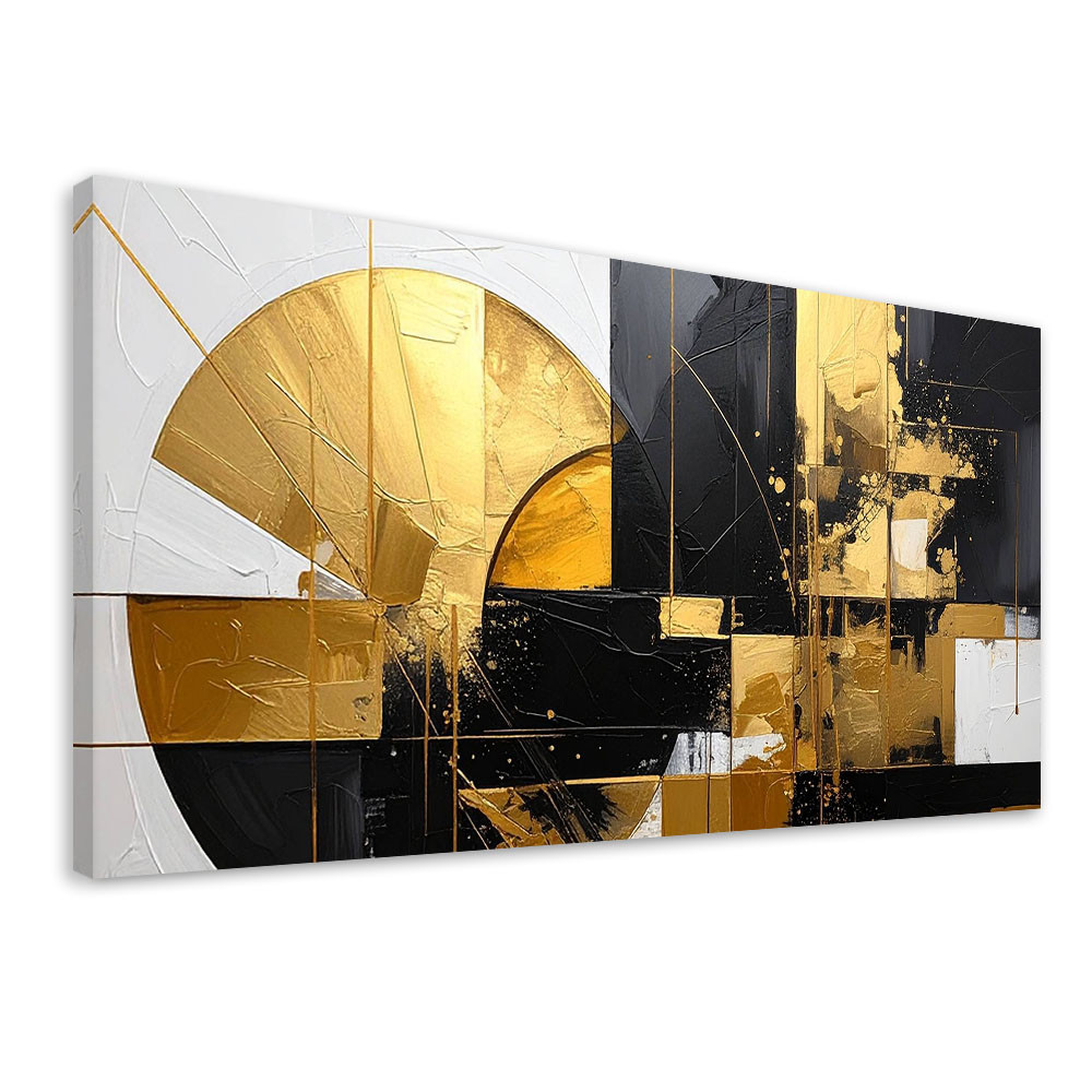 Obraz do salonu sypialni biura, Geometryczna abstrakcja złote 80x40