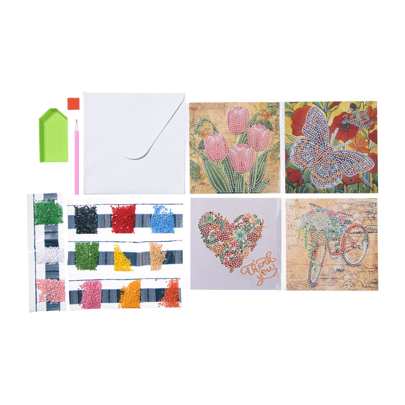 Diamond painting kaart - set van 4