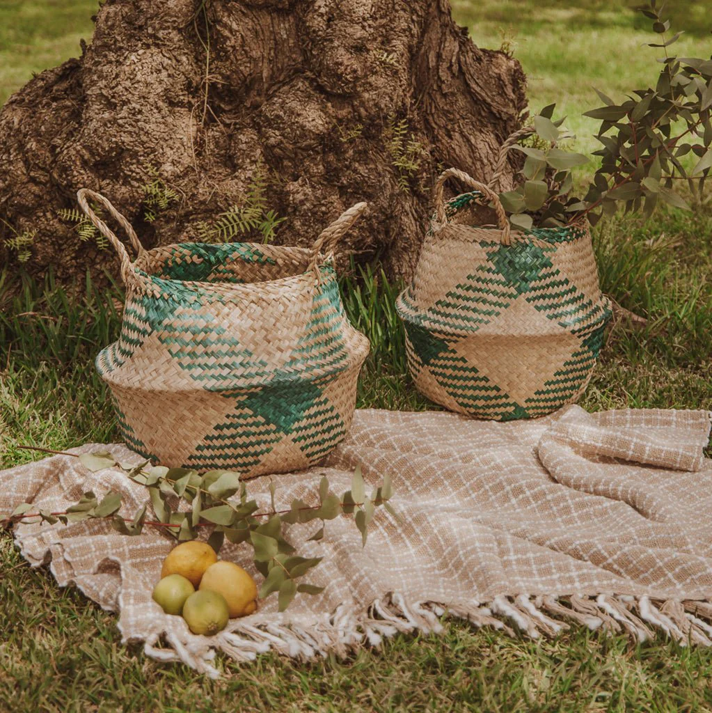 Cesto Seagrass Verde Pequeno BASSAC