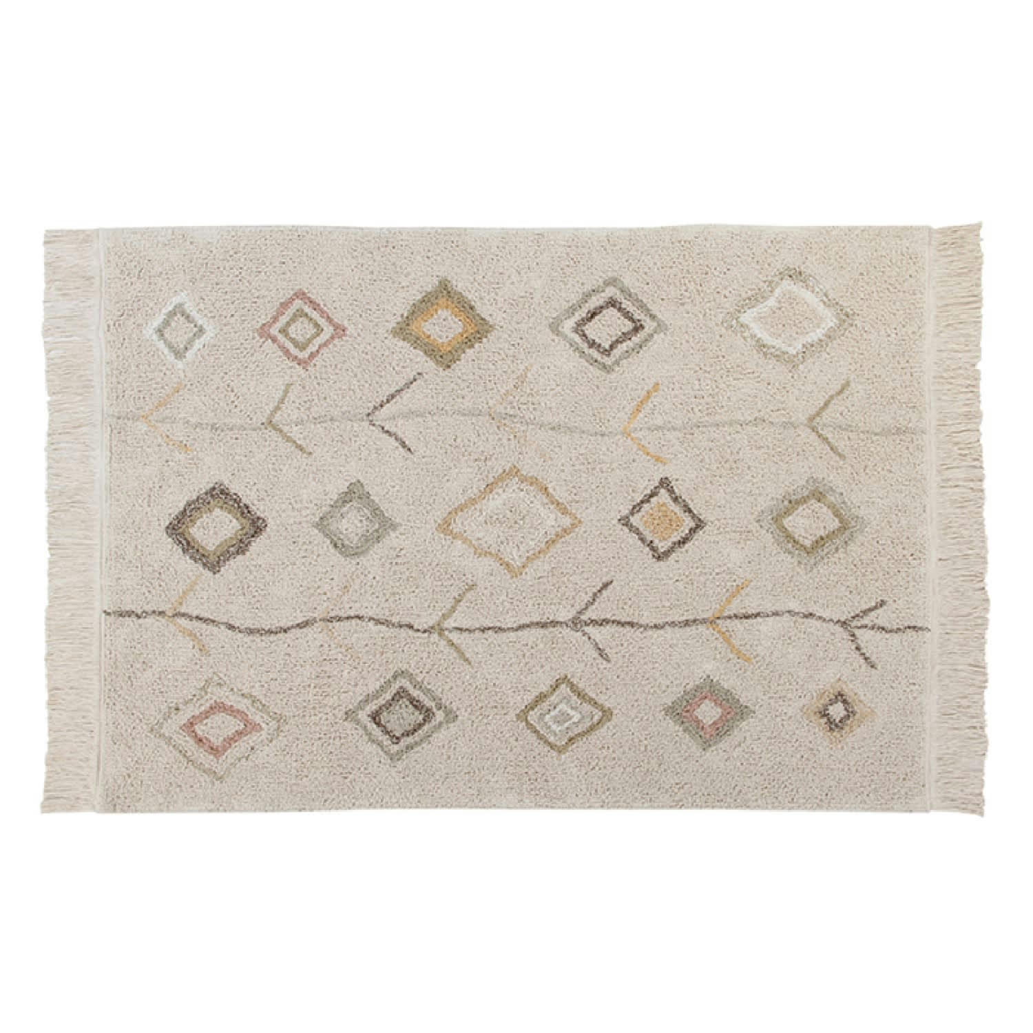 KAAROL - Tapis coton lavable terre 140x200cm
