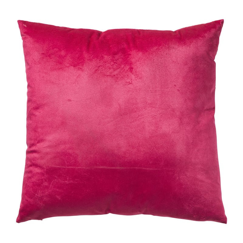 Kussen velvet blad - rood/roze - 45x45 cm