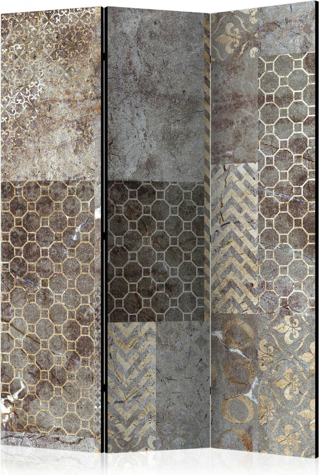 GEOMETRIC TEXTURES - Paravent trompe l'œil Toile intissée Gris