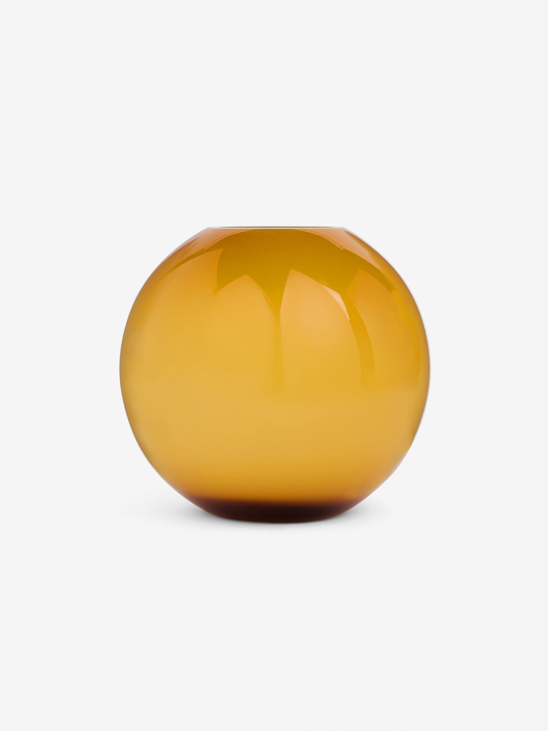 Jasper Conran London Ochre Yellow Sphere Glass Flower Vase