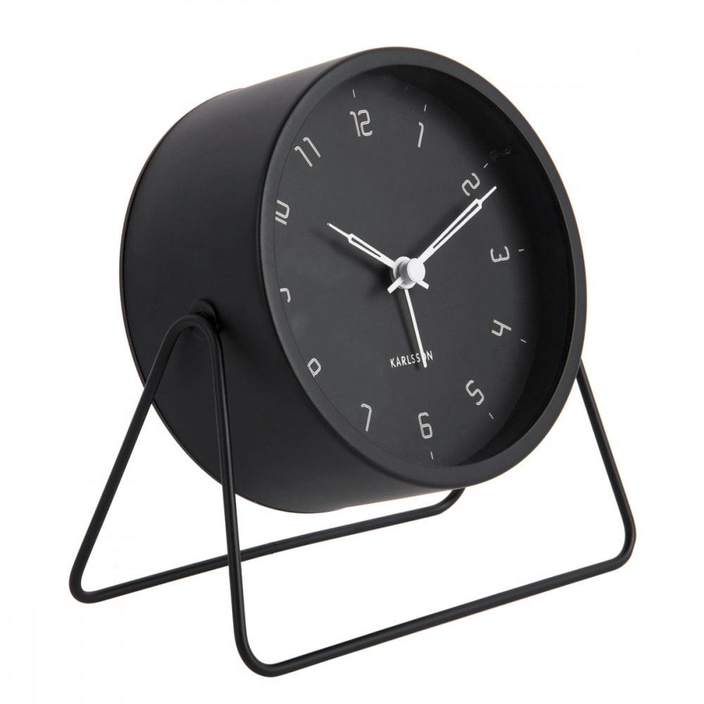 - Réveil métal noir diam 13cm