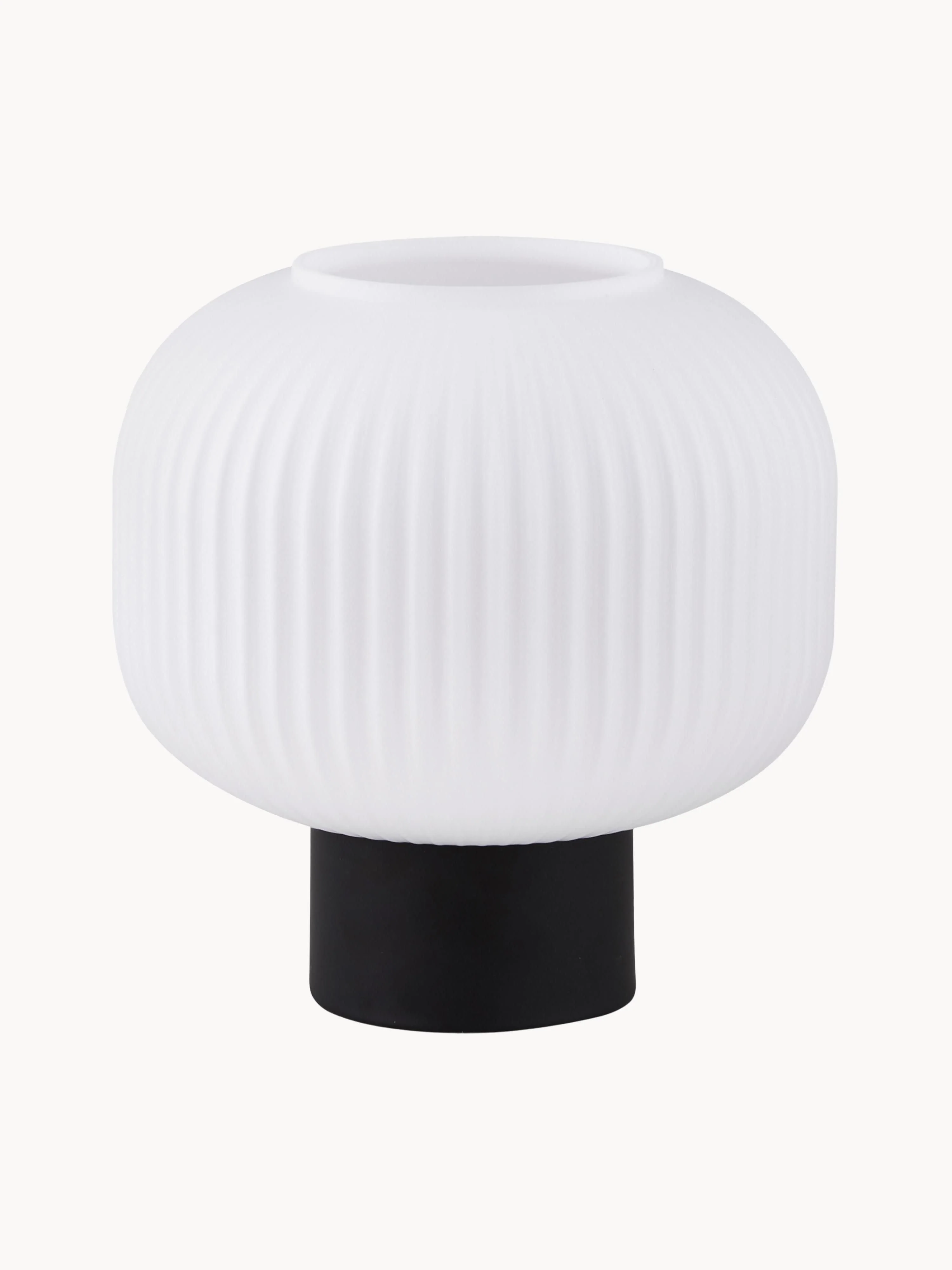 Kleine Tischlampe Charles aus Opalglas