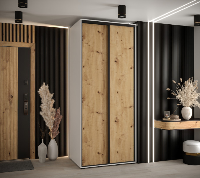 Szafa przesuwna 60 wysoka Davos 1 110 biały artisan czarny