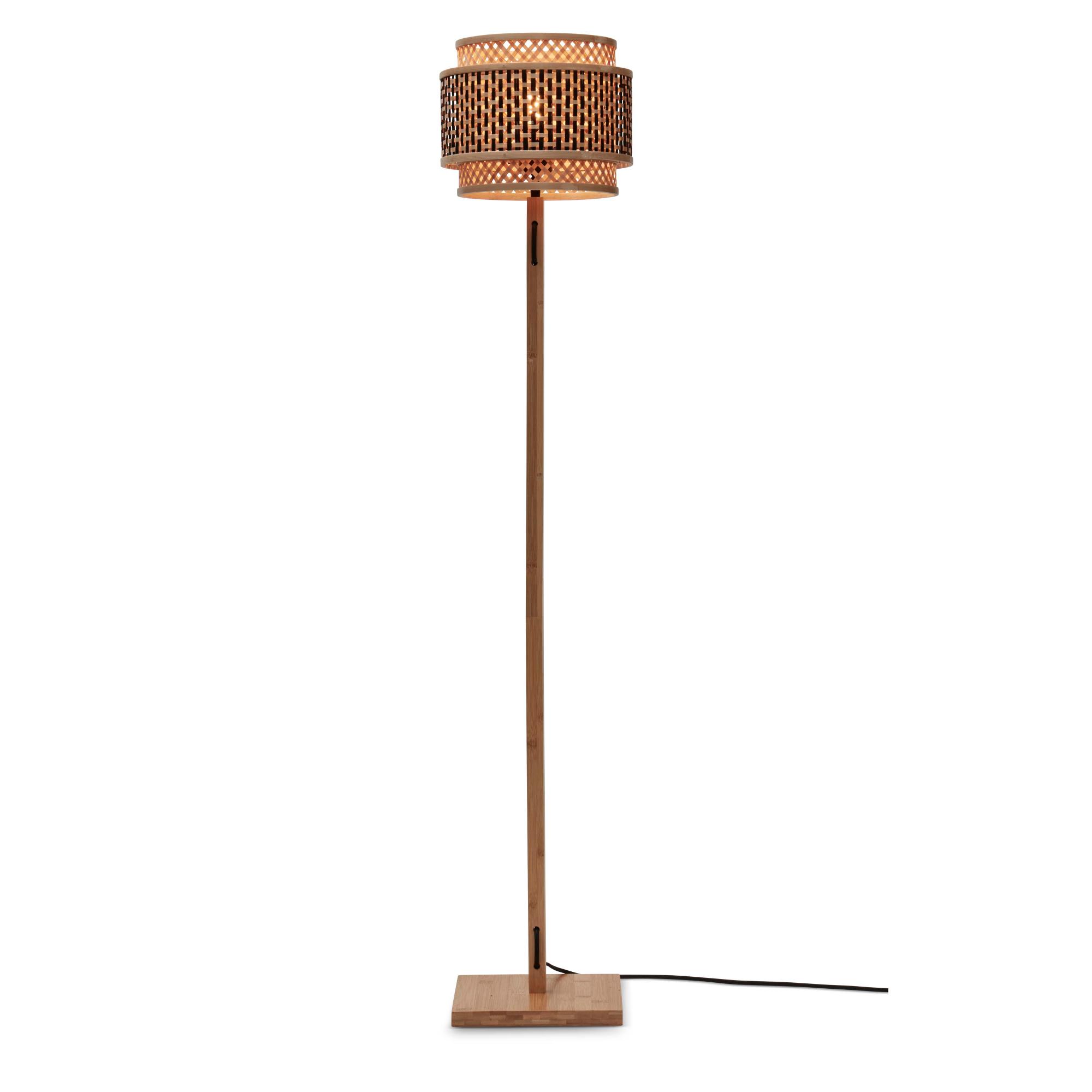 GOOD&MOJO vloerlamp Bhutan - zwart - Ø18cm