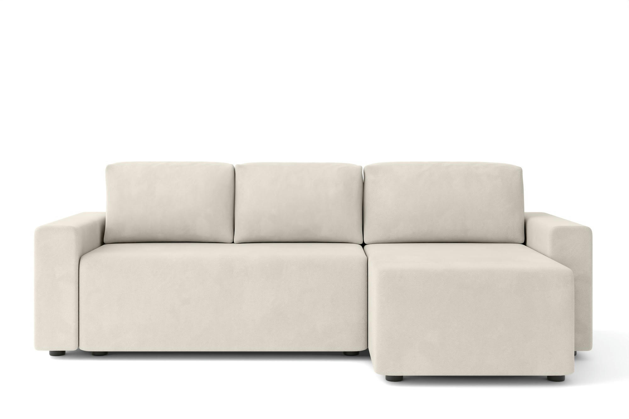 MAX - Canapé d'angle convertible en  4 places beige