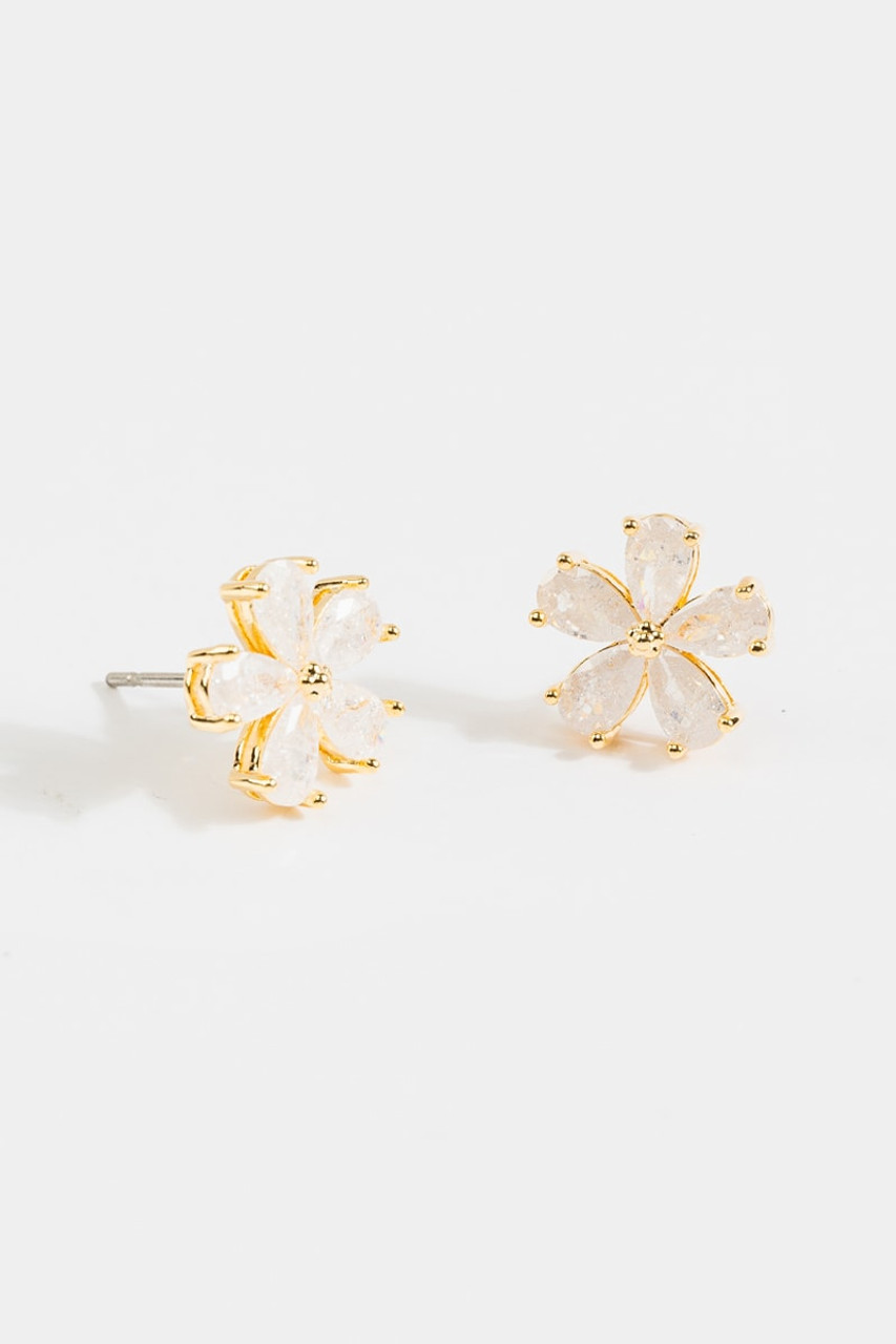 Laurel Crackle Flower Studs