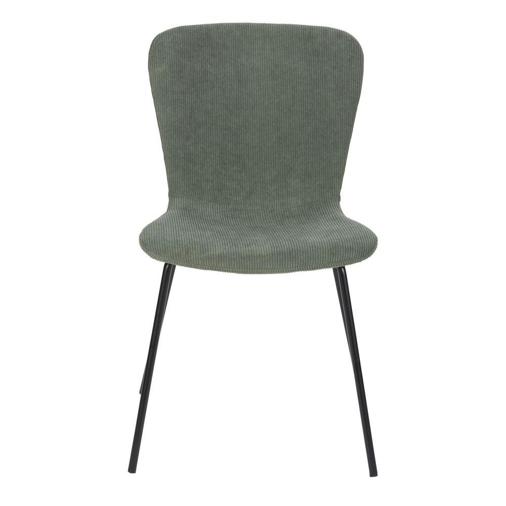 Mira - Chaise en velours côtelé recyclé vert kaki