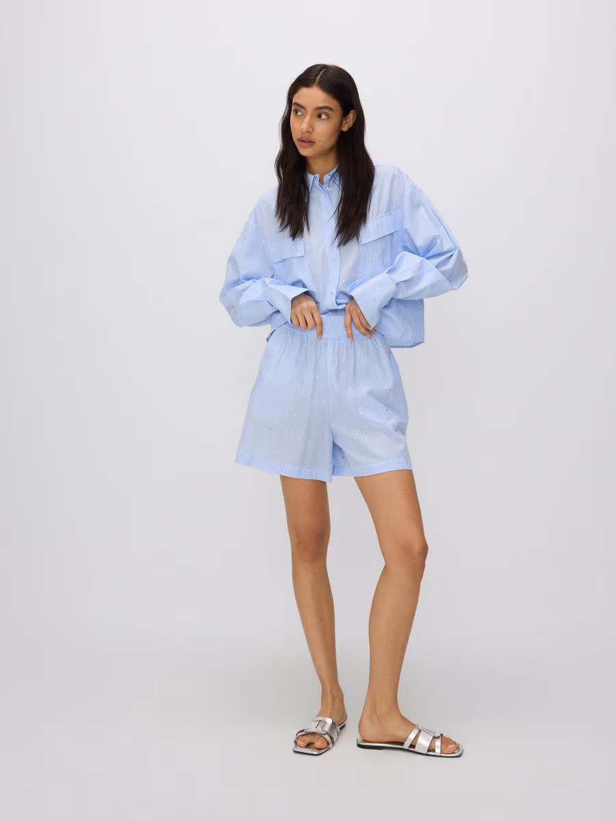 Cotton Rich Shorts With Appliqu&Eacute;S