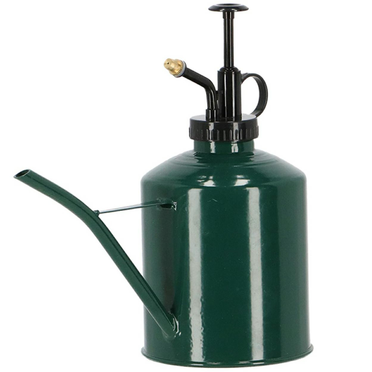 Konewka ze zraszaczem 2w1 metalowa zielona 625 ML zraszacz do kwiatów
