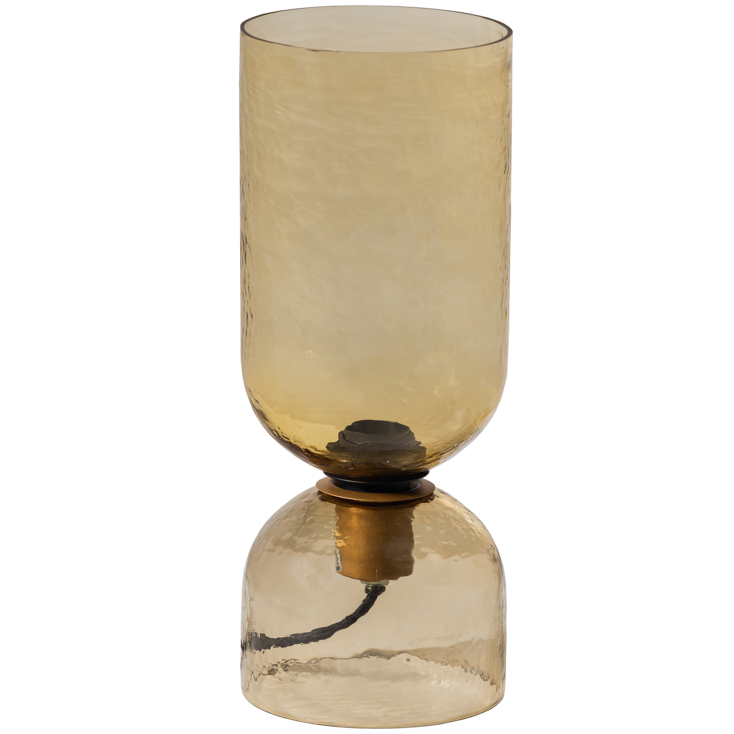 WOOOD tafellamp gehamerd glas 38xø15 cm Gigi - Naturel