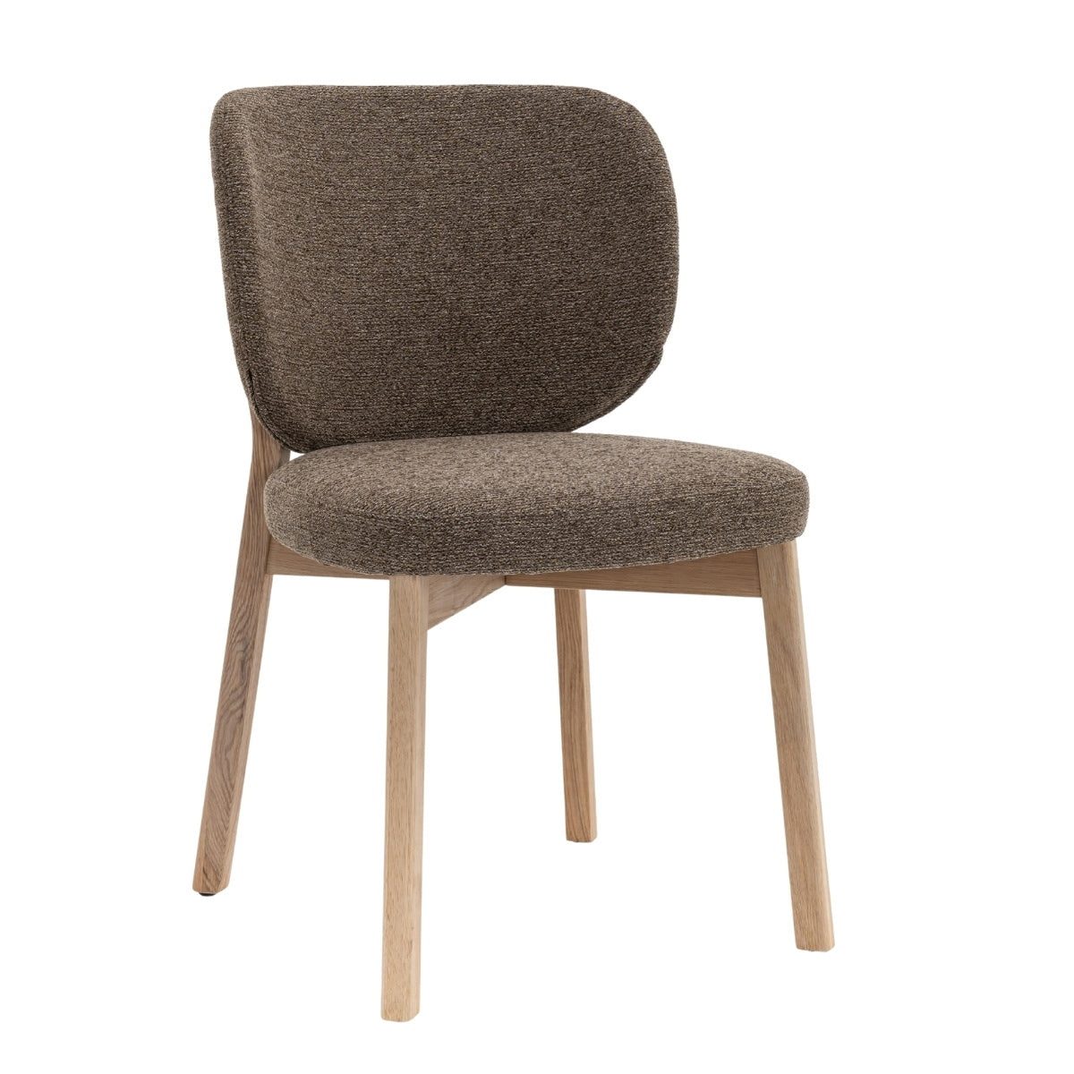 DÉJA Living Eetkamerstoel Nobu - Taupe/Naturel Eiken - Set van 2