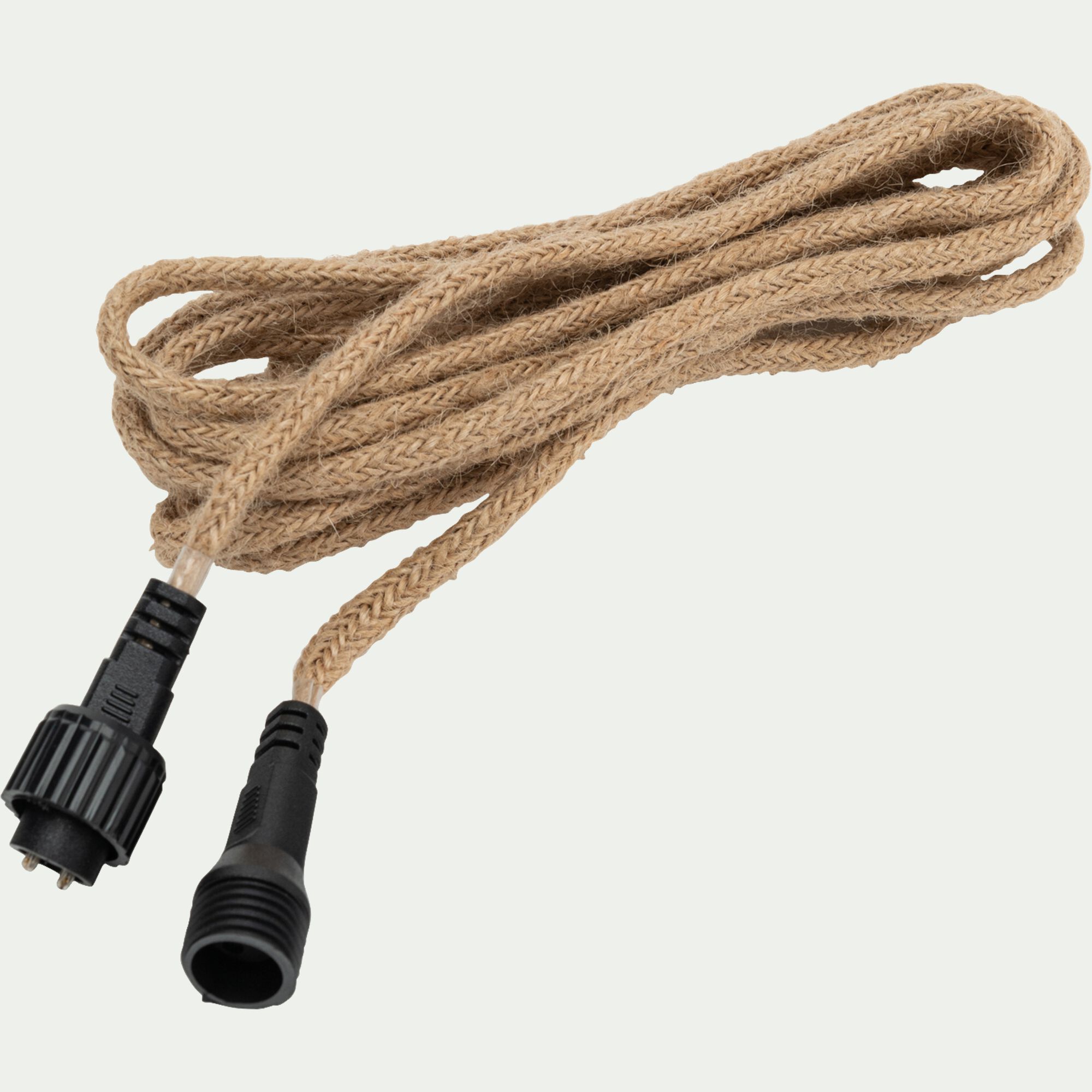 ALLEGRA - Guirlande lumineuse solaire en jute - naturel 8m