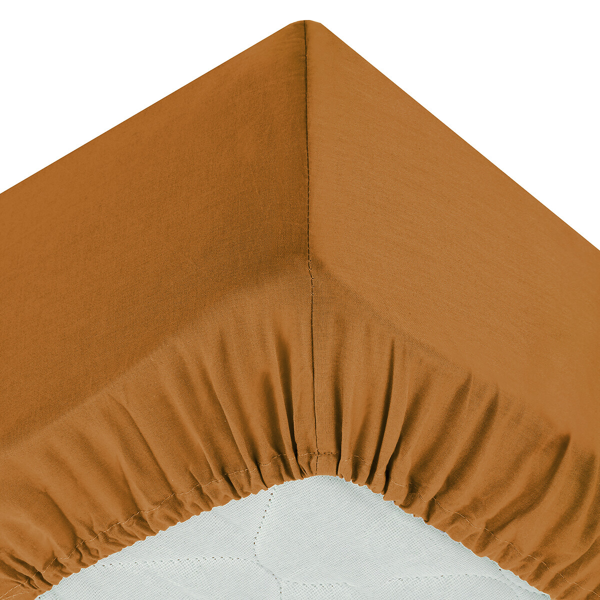 Fitted Sheet, cotton Mustard yellow, 90x190 cm