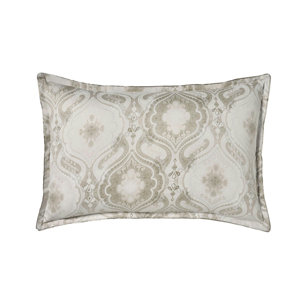 NAMASTE - Taie d'oreiller imprimée en satin de coton biscuit 50x75