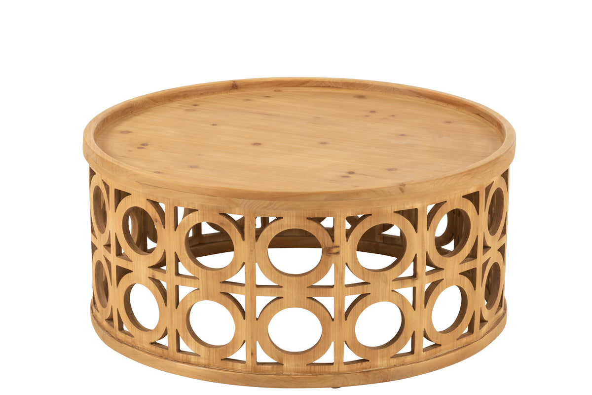 J-Line salontafel Gekerfd - hout - naturel