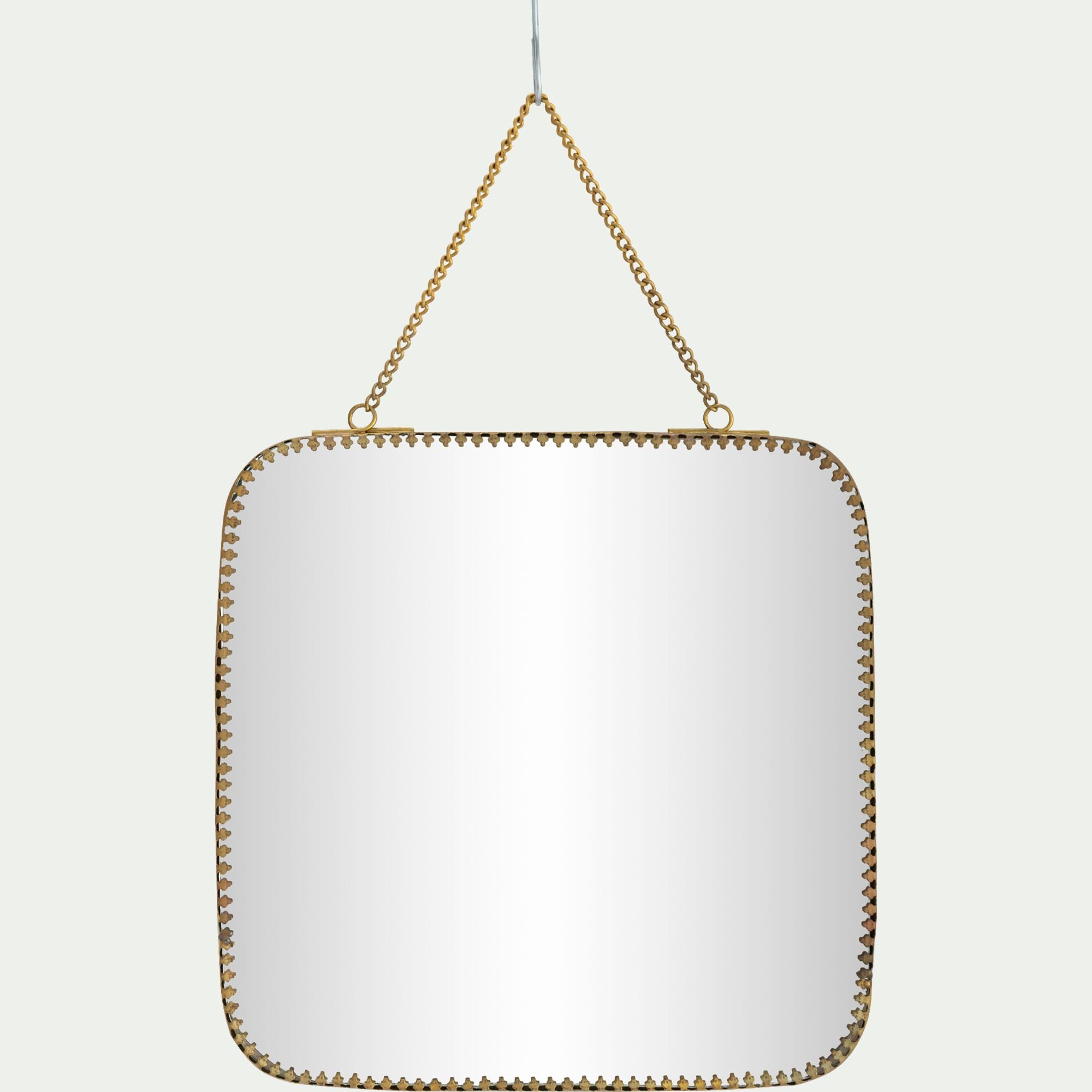 RITA - Miroir mural rectangulaire en laiton 21x20,5cm - doré