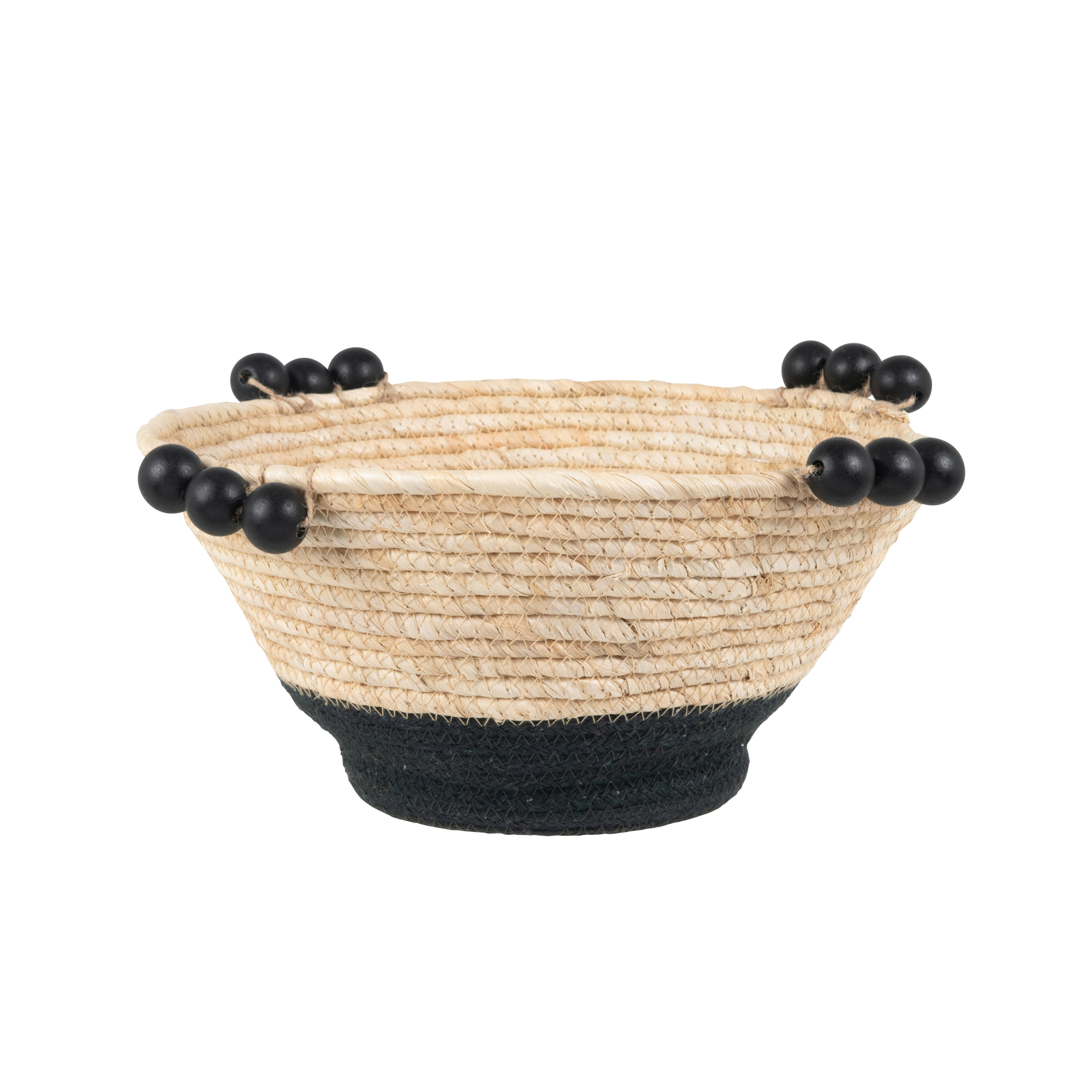 BLOKE - Corbeille en bois d'eucalyptus noir et fibre de maïs