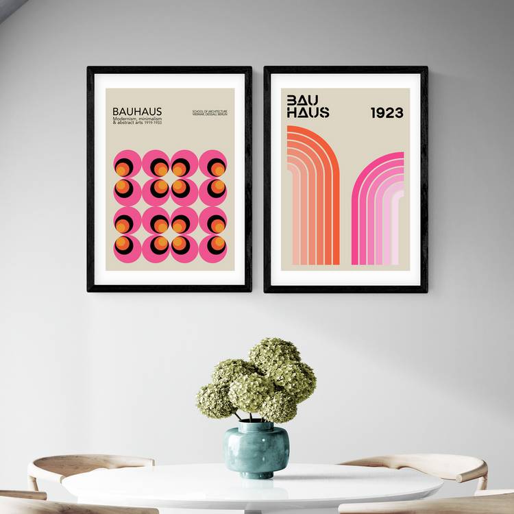 East End Prints Bauhaus Twin Set Black Frame Art Print - A3