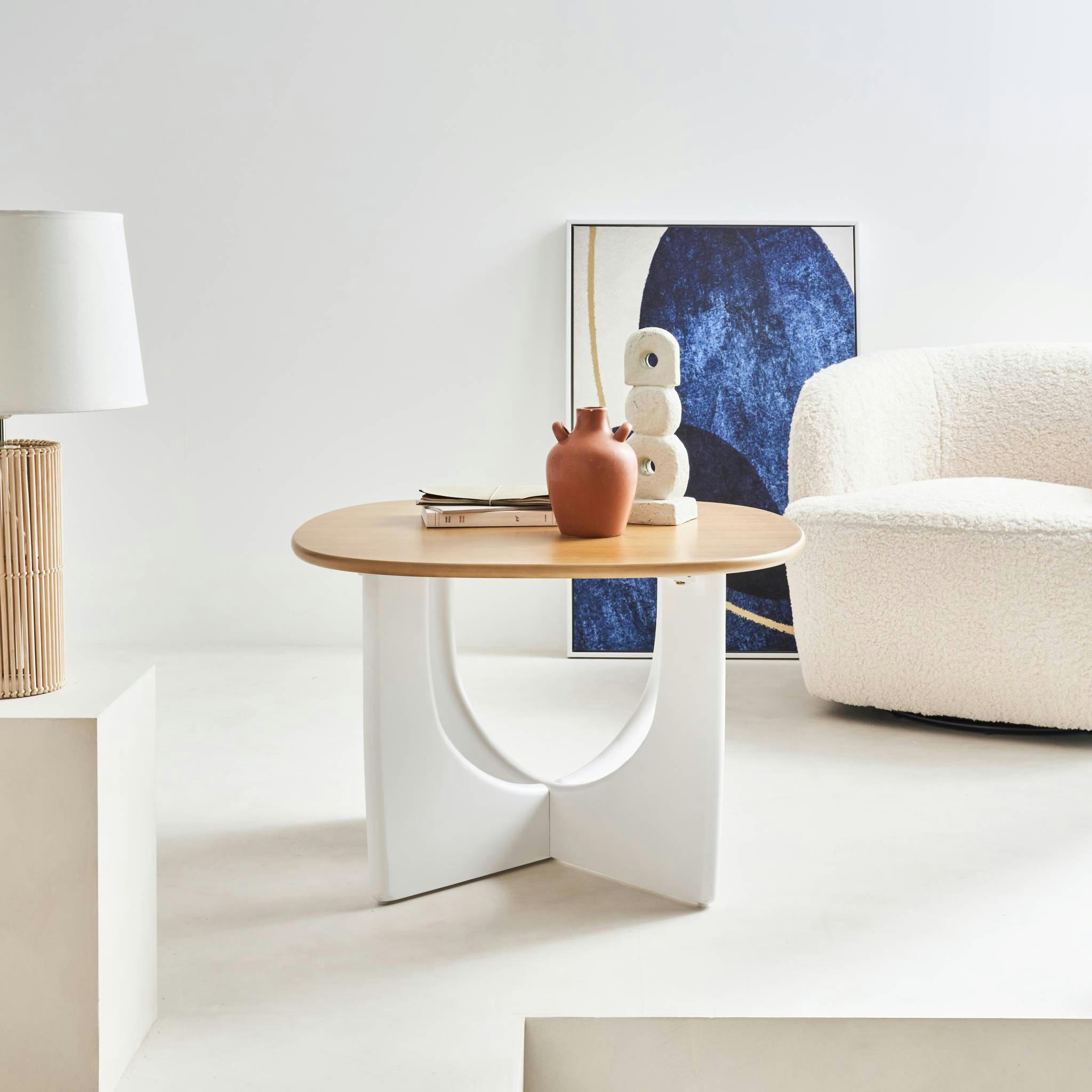 OLYMPIE - Table basse carrée 70cm mdf et placage chêne