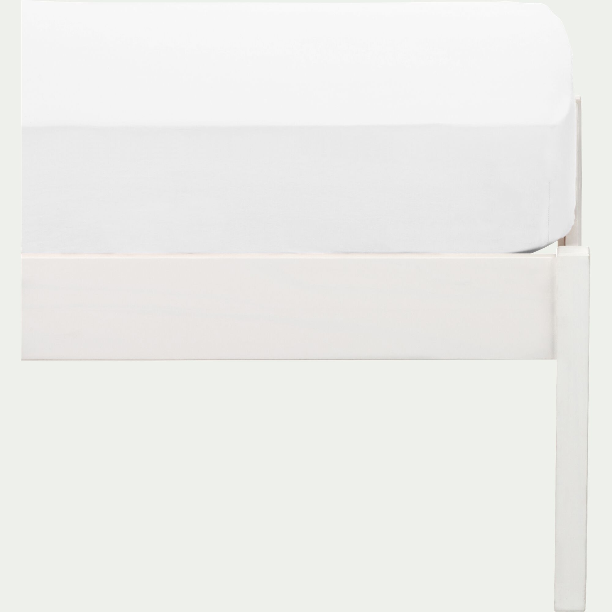 CALANQUES - Drap housse enfant en coton 90x170 B15cm - blanc