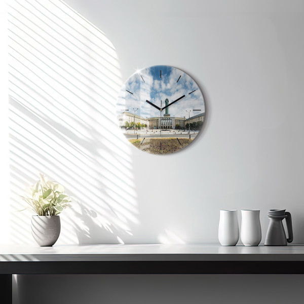 Cichy Zegar Dekoracyjny ścienny Panorama miasta Ostrawa fi30