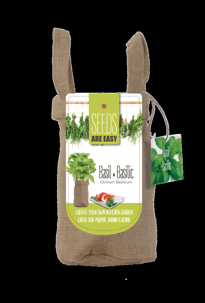 Seeds Are Easy, Herb Kit, Comes with Jute Planter, Potting Soil, Seeds, Assorted