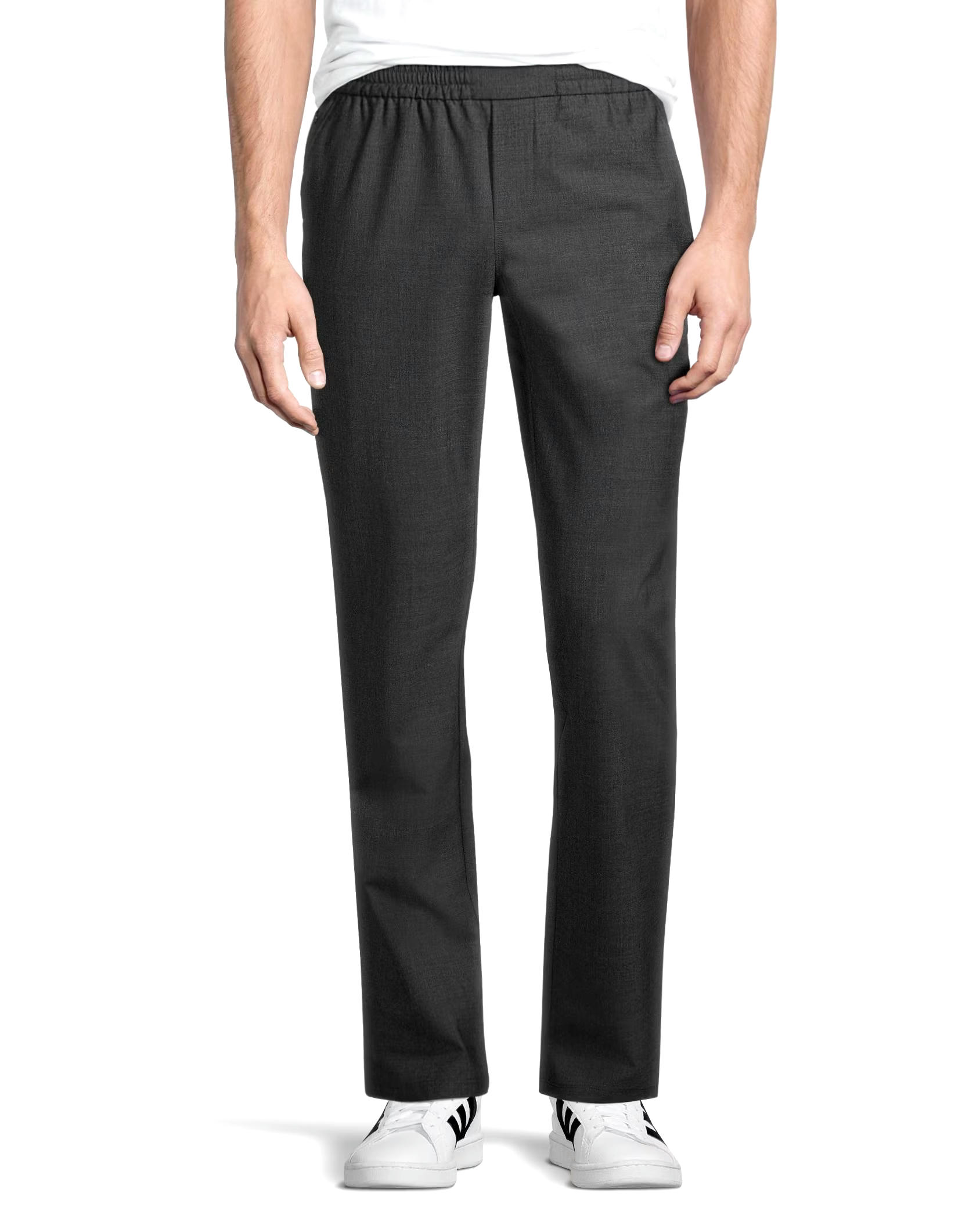 Denver Hayes Men's Athletic Fit Stretch Waist Wool Pull-On Hybrid Pants
