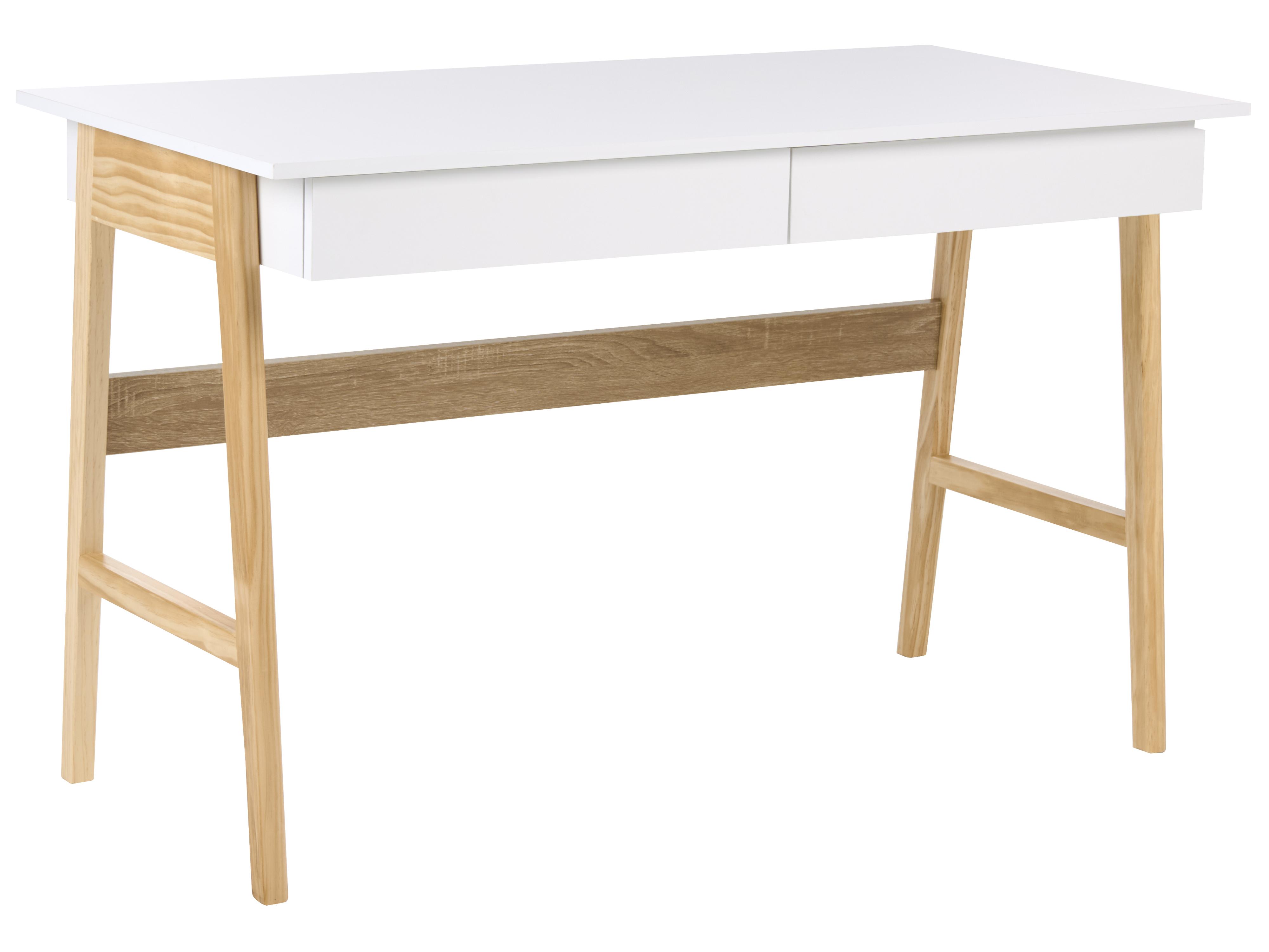 Home Office Desk THESLAY Light Brown/ White 120 cm 60 cm
