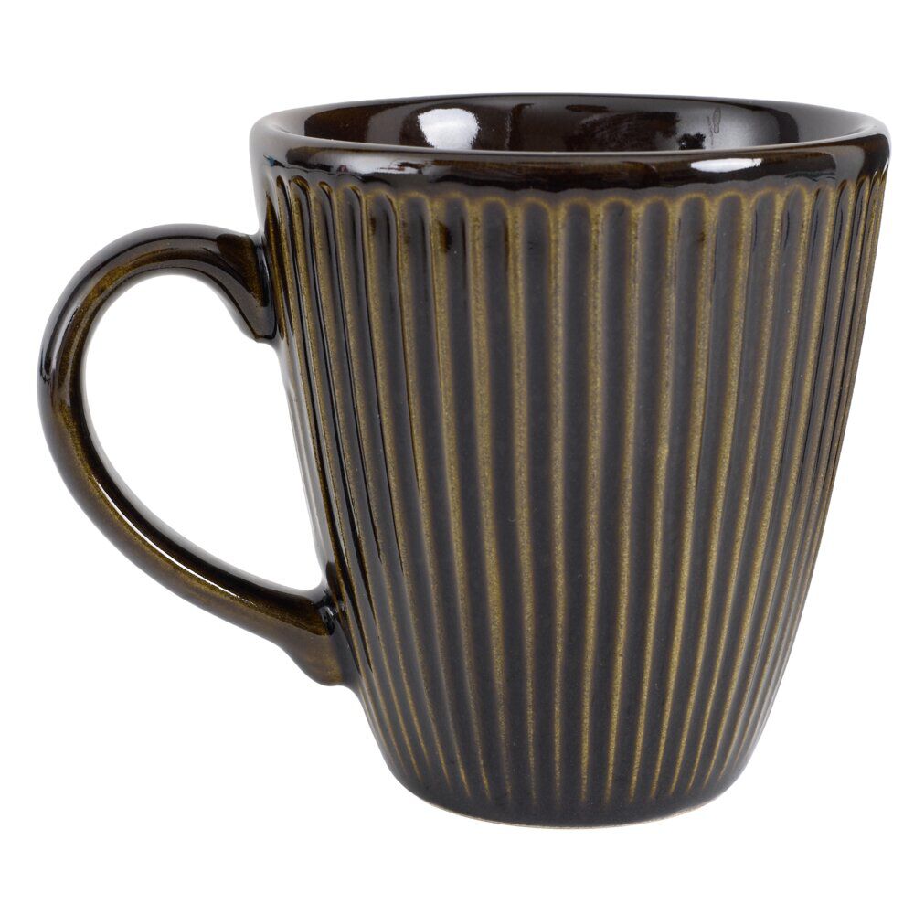 Mug faïence 60cl Myra stries extérieures en relief Ø9xH10cm (3 modèles)