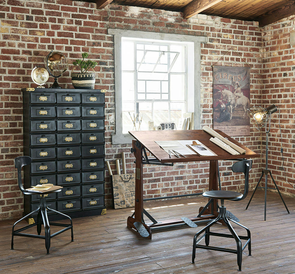 Clémence - Globe terrestre carte du monde beige