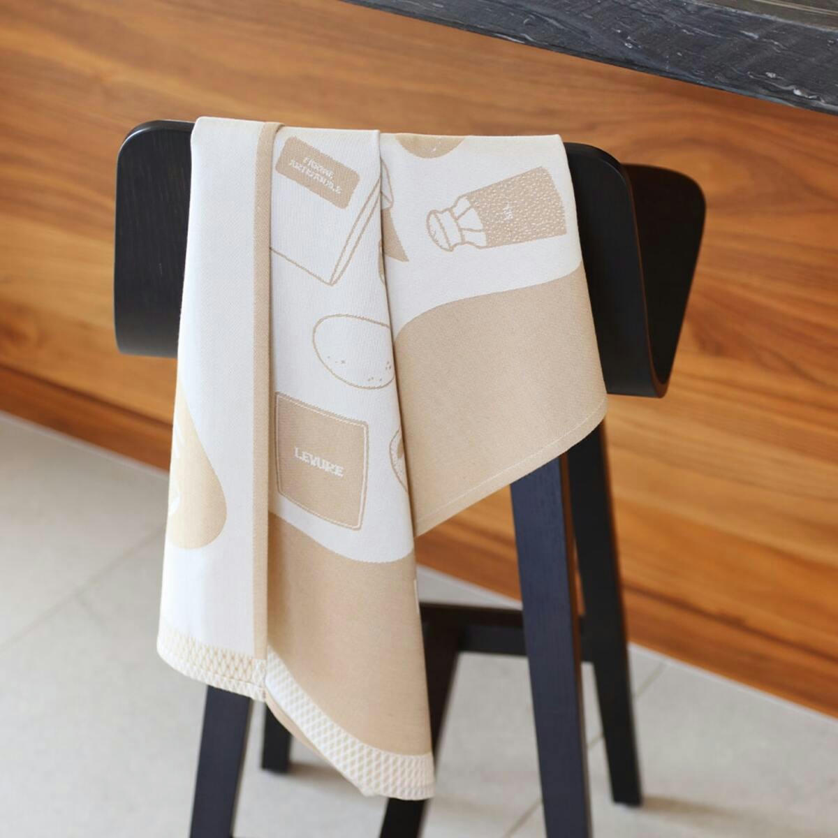 KONTATU 7 PROVINCES - Torchon coton Beige 50x70 cm