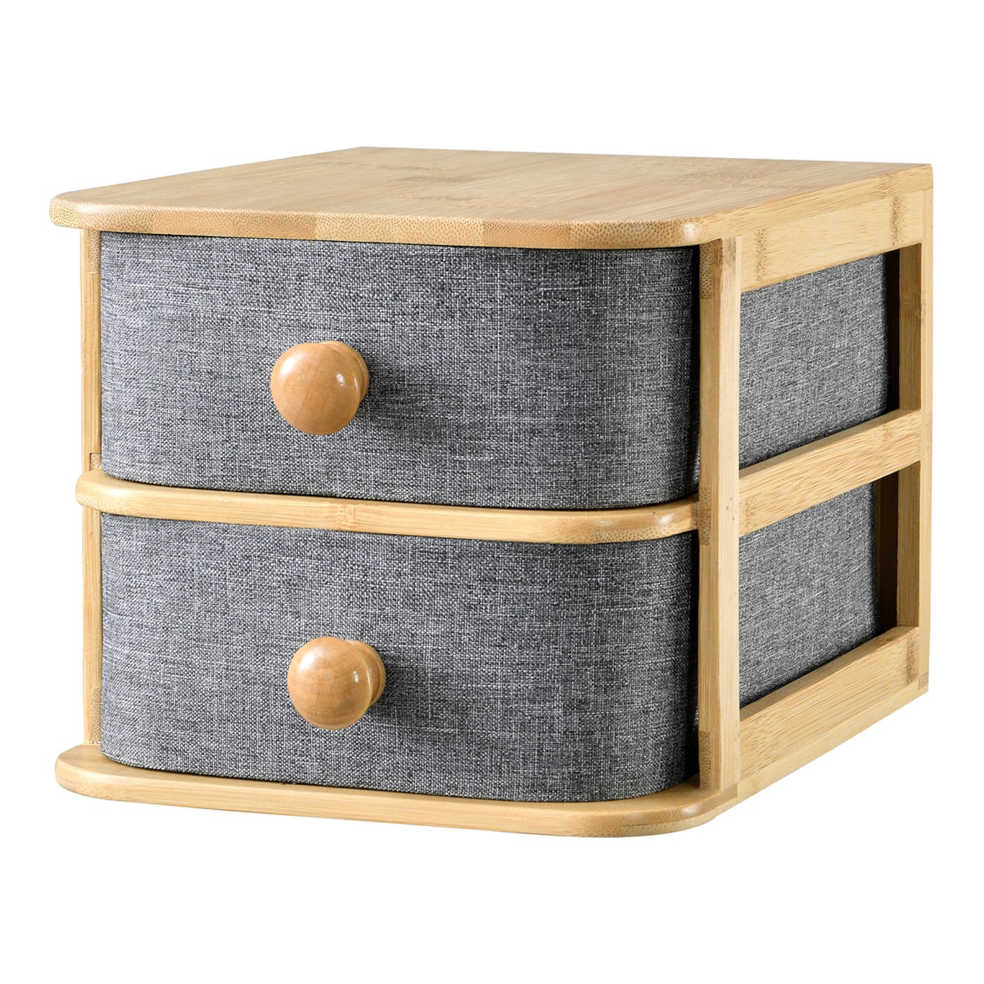 Szkatułka na kosmetyki organizer na biurko B5 bambus - 15x18x23 cm