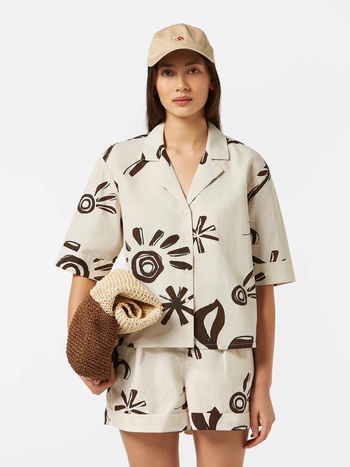 Inky Sun Printed Short Sleeve Shirt