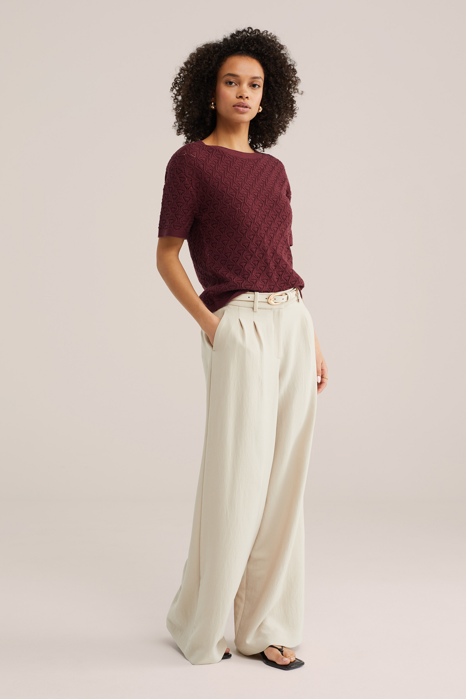 Dames ajour trui van biologisch katoen