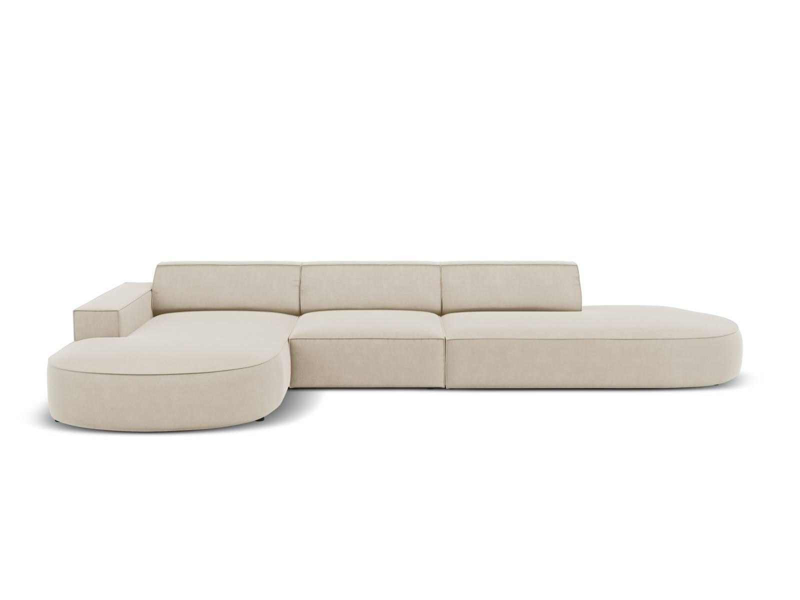 Micadoni 6-zits hoekbank Jodie velvet links rond