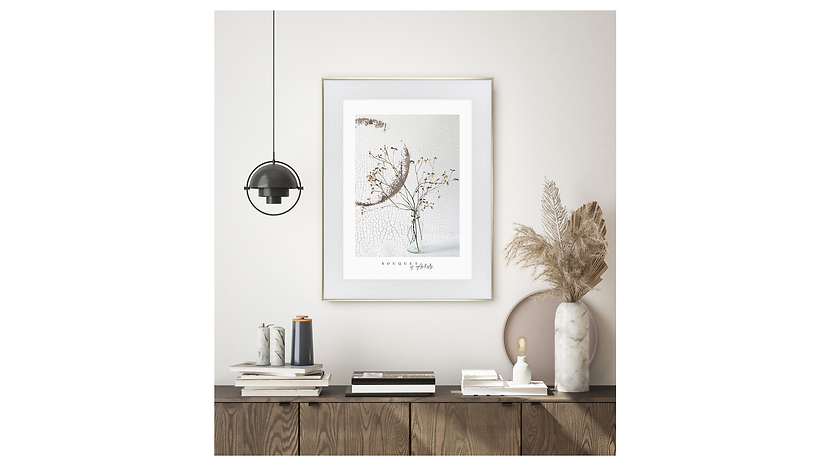 Obraz w ramie Wild Flowers On Watercolor 64x84 cm