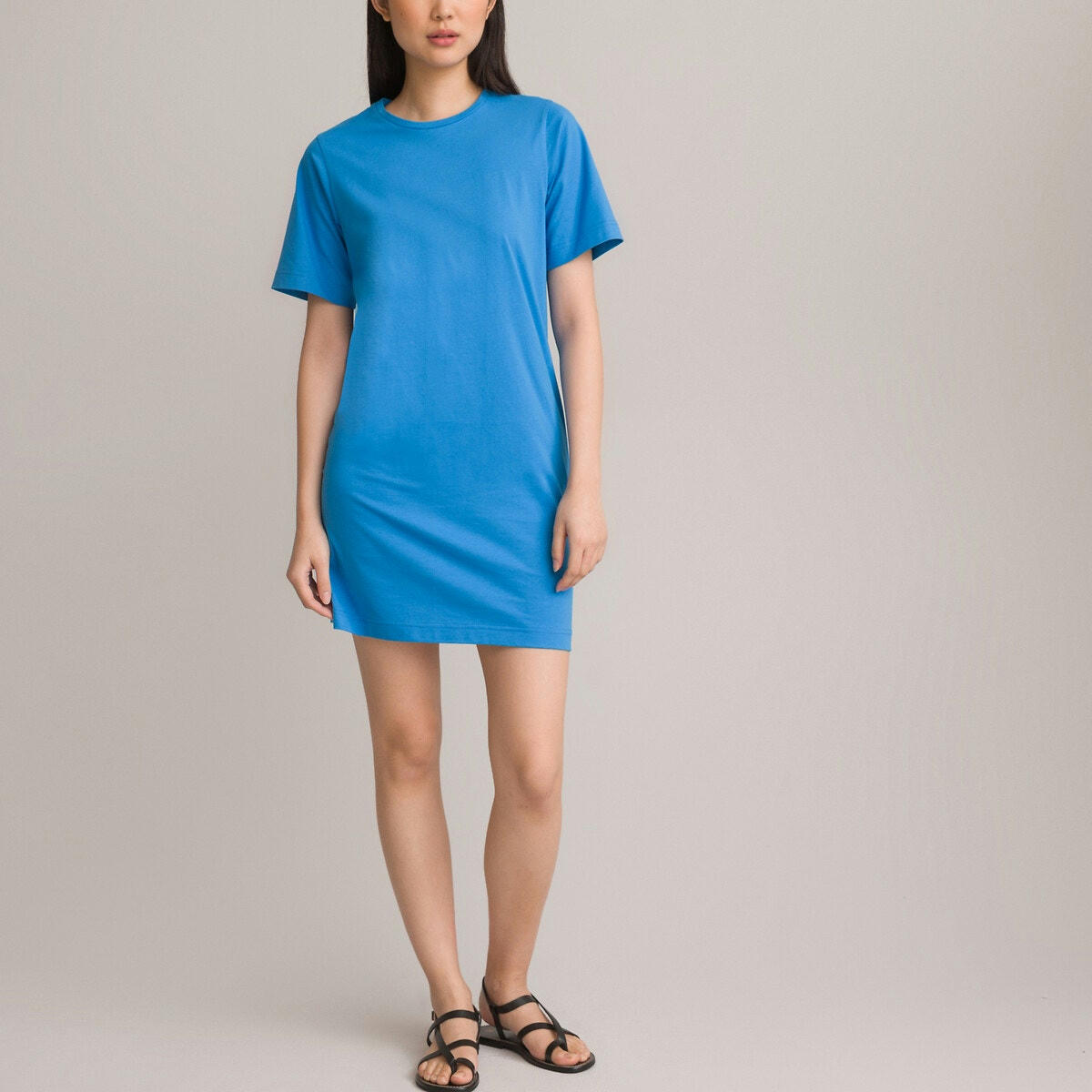 Robe t-shirt col rond, manches courtes