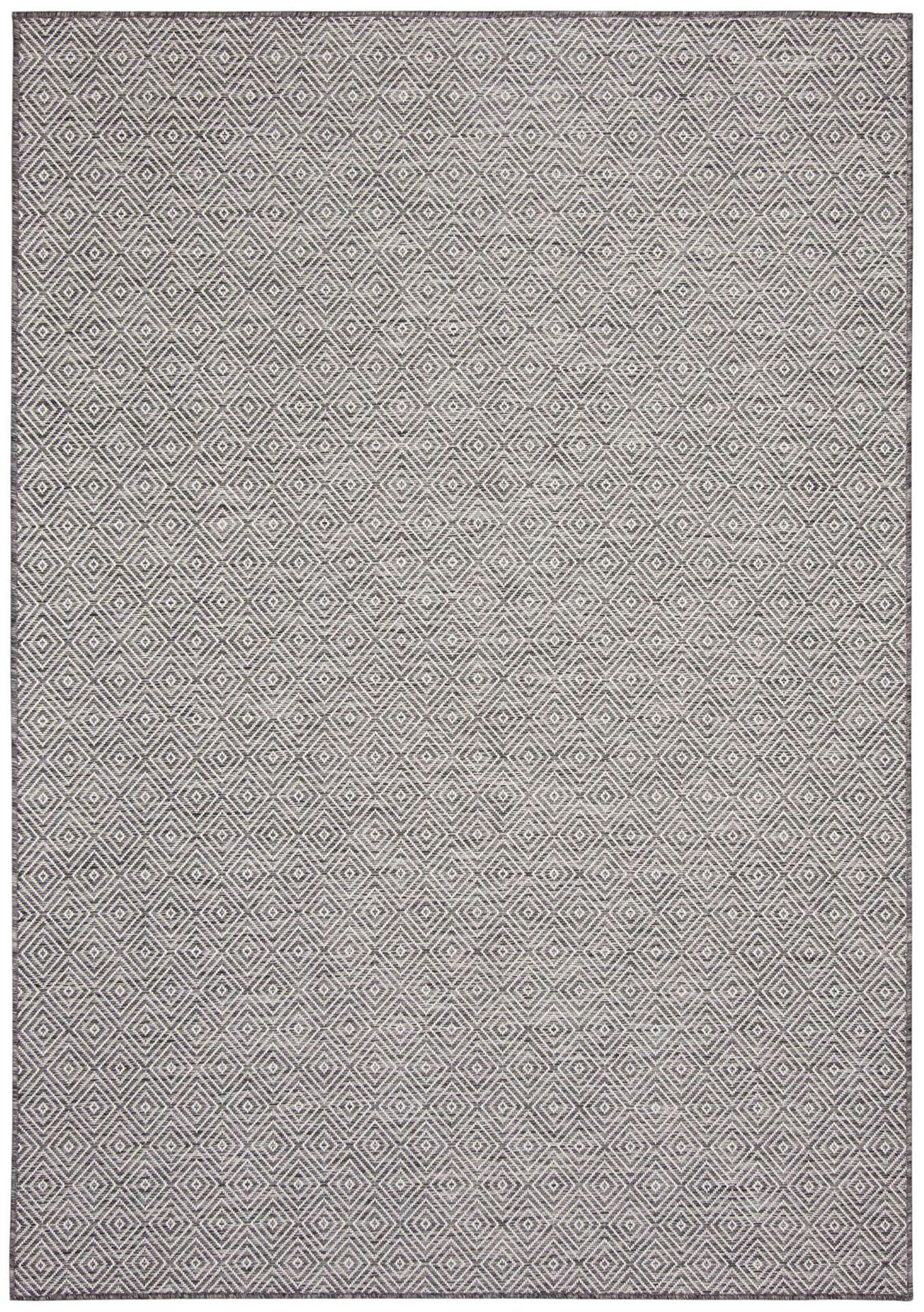 ECARPET Veranda Diamond Indoor/Outdoor Area Rug, Grey, Assorted Sizes