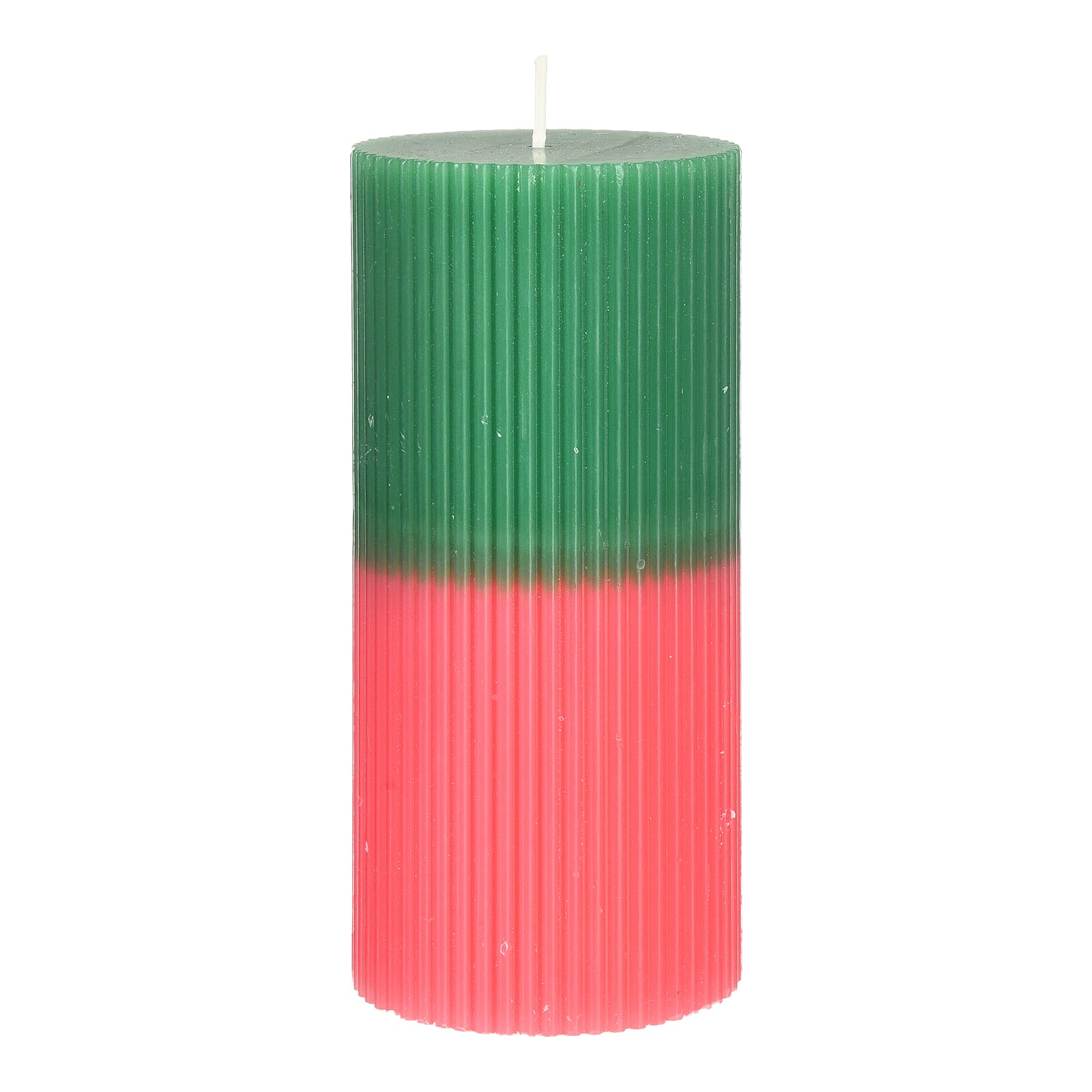 Stumpenkerze Twotone Mini Rille Pink, ⌀ 7 cm, H 150 mm