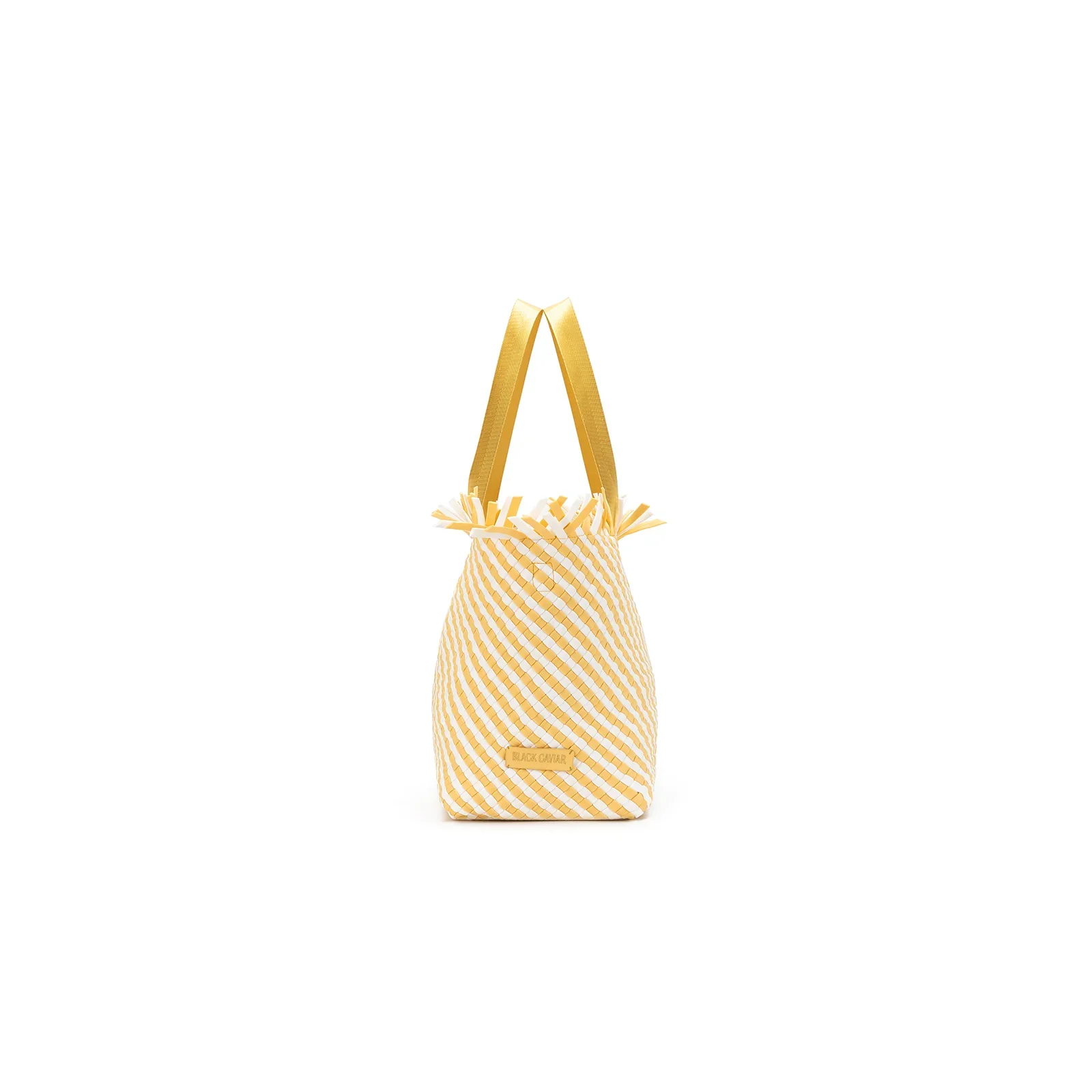 Bahama Yellow Large 2 Piece Woven Tote Bag by Black Caviar